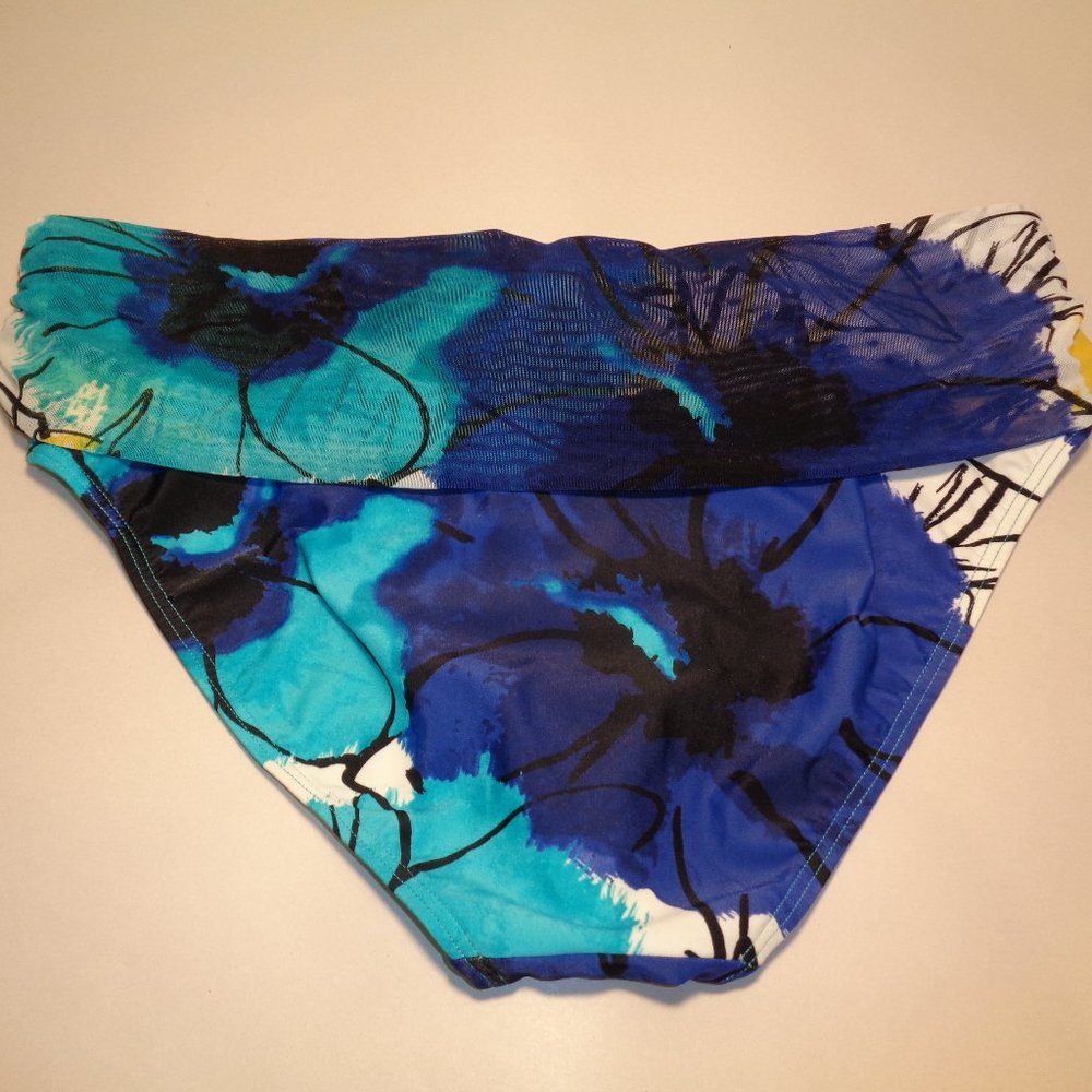 Be Creative Size 14 BANDED HIPSTER Blue New Bikini - Picture 2 of 14